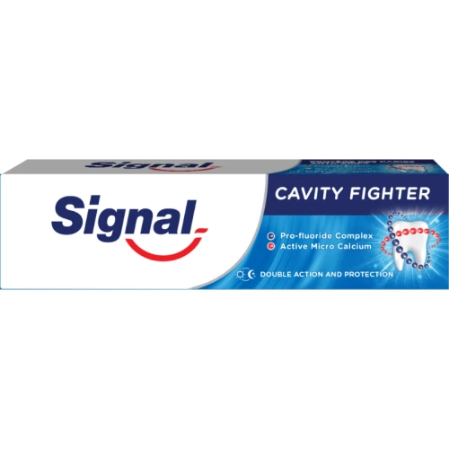 SIGNAL Cavity Fighter Pasta do Zębów 100 ml – Przeciwpróchnicza Pasta do Zębów z Fluorem i Mikrowapniem
