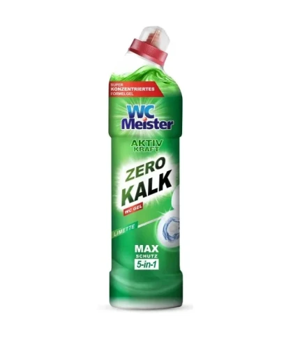 WC MEISTER Aktiv Kraft Zero Kalk Limette Żel do WC 750 ml – Niemiecki Skoncentrowany Żel Czyszczący do Toalet 5in1