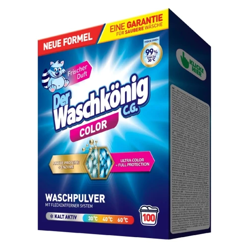 Der Waschkönig C.G. Proszek do prania Color 6 kg (100 prań) – niemiecki proszek do kolorowych tkanin