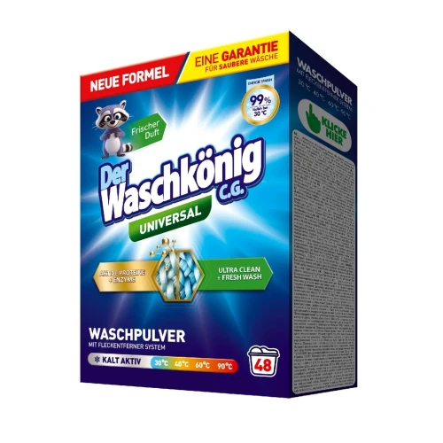 DER WASCHKÖNIG C.G. Universal Waschpulver Proszek do Prania 2,88 kg (48 Prań)