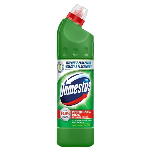 DOMESTOS Extended Power Pine Fresh Płyn do WC 750 ml – Zagęszczony Płyn Czyszcząco-Dezynfekujący do Muszli Toaletowych