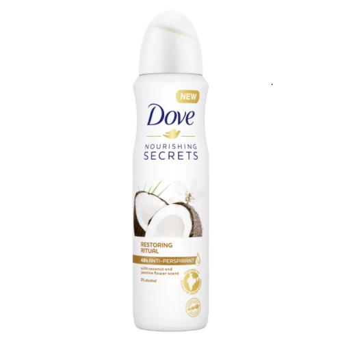 DOVE Nourishing Secrets Restoring Ritual Coconut & Jasmine Flower Antyperspirant w Sprayu dla Kobiet 150 ml – Pielęgnacyjny Dezodorant Damski