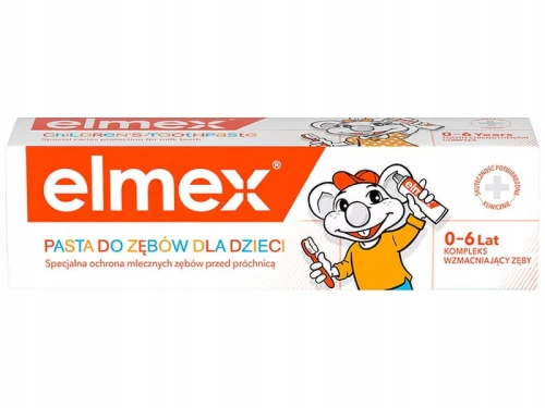ELMEX Kinder Pasta do Zębów dla Dzieci 0–6 Lat 75 ml – Specjalna Ochrona Zębów Mlecznych przed Próchnicą