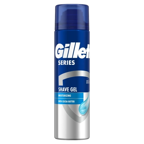 GILLETTE Series Moisturizing Żel do Golenia dla Mężczyzn 200 ml – Nawilżający Żel z Masłem Kakao