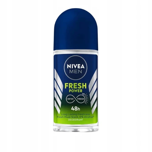 NIVEA MEN Fresh Power Dezodorant w Kulce dla Mężczyzn 50 ml – Męski Dezodorant Roll-On