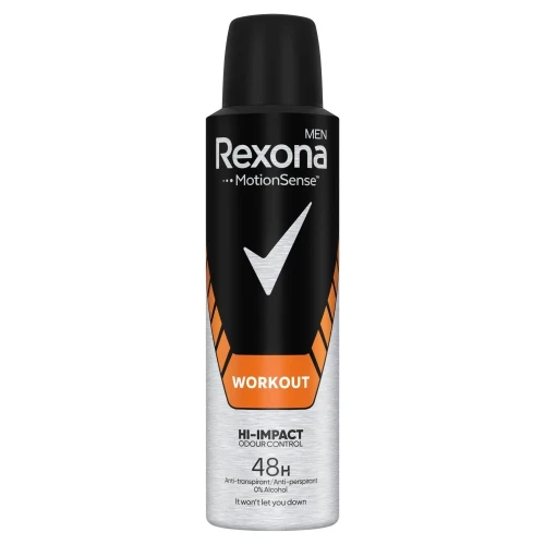 REXONA Men Workout Hi-Impact Odour Control Antyperspirant w Sprayu dla Mężczyzn 150 ml – Męski Dezodorant Sportowy
