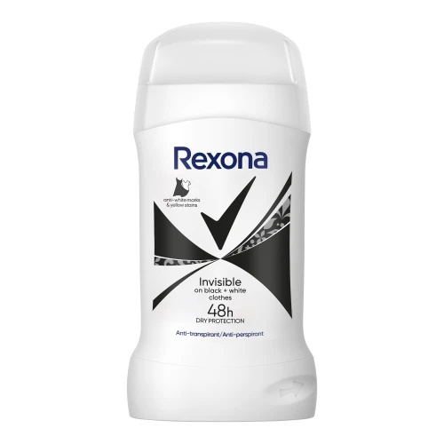 REXONA MotionSense Invisible on Black + White Clothes Antyperspirant w Sztyfcie dla Kobiet 50 ml – Damski Dezodorant w Sztyfcie
