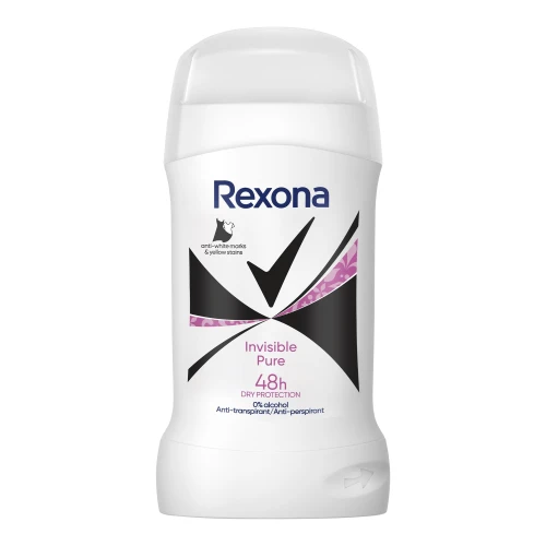 REXONA Invisible Pure Antyperspirant w Sztyfcie dla Kobiet 50 ml – Damski Dezodorant w Sztyfcie
