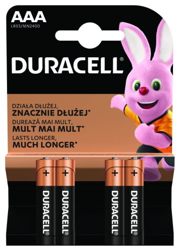 DURACELL   Baterie alkaliczne AAA LR3 4szt blister