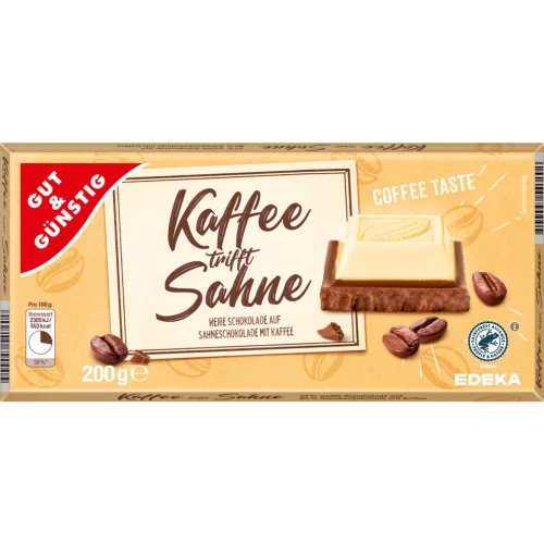 G&G   Czekolada biała kawa ze śmietanką 200g DE 