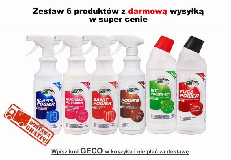 GECO LAB Zestaw 6 Środków do Sprzątania – Profesjonalna czystość w każdej części domu - Sklep i hurtownia FH German