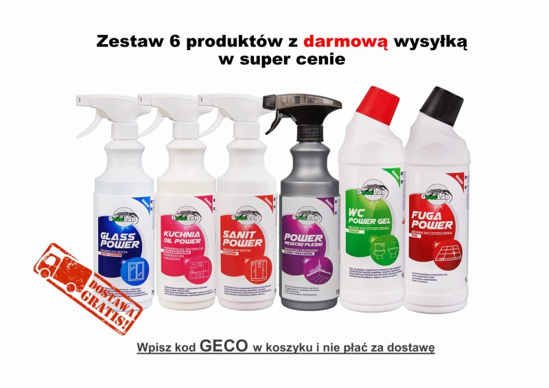 GECO LAB Zestaw Środków do Sprzątania 6×750–1000 ml – Profesjonalna czystość i ochrona przed pleśnią - Sklep i hurtownia FH German