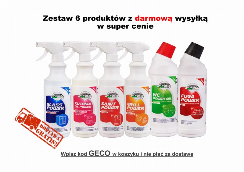 GecoLab Profesjonalny Zestaw do Sprzątania – 6 skutecznych środków czyszczących do całego domu - Sklep i hurtownia FH German