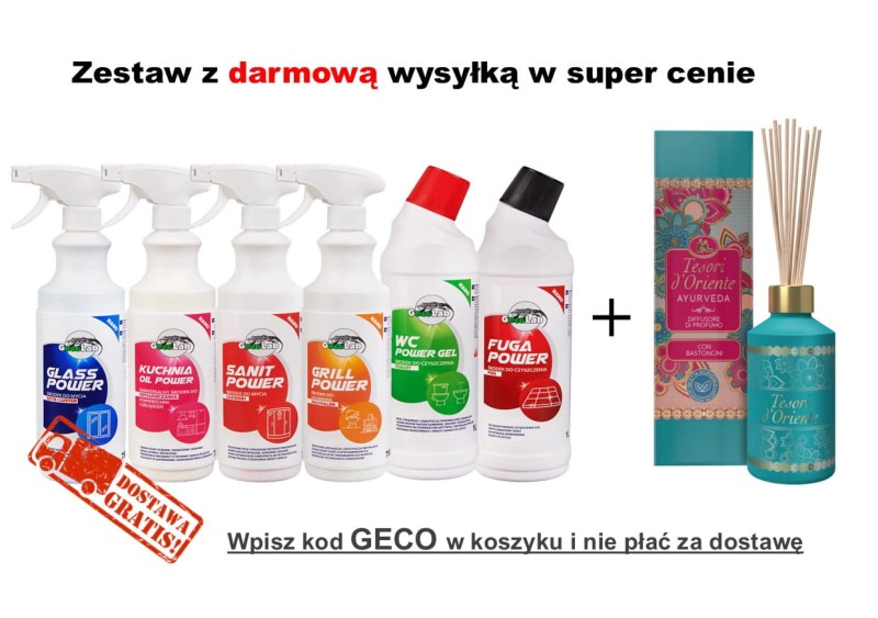 Zestaw GecoLab + TESORI D’ORIENTE Ayurveda – Profesjonalna czystość i zmysłowy zapach w Twoim domu - Sklep i hurtownia FH German
