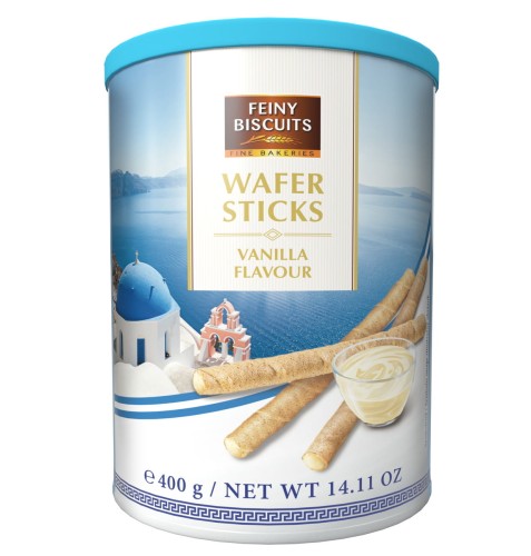 FEINY BISCUITS   Rurki waflowe z kremem waniliowym 400g AT