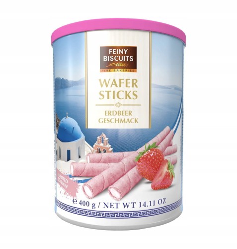 FEINY BISCUITS   Rurki waflowe Truskawka 400g AT