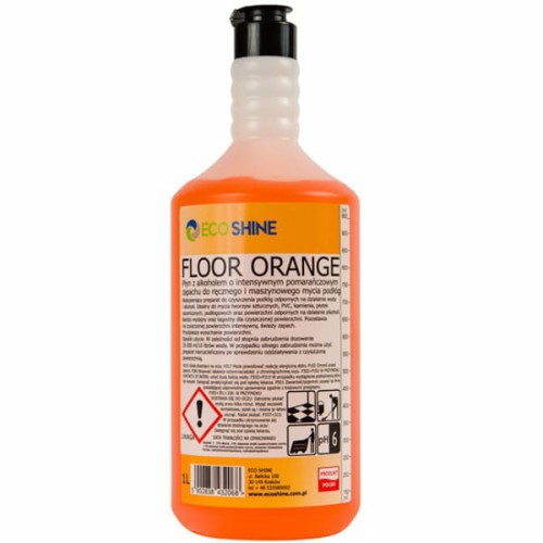 ECO SHINE   Floor Orange 1l Płyn z alkoholem o intensywnym pomarańczowym zapachu do ręcznego i maszynowego mycia podłóg /12/