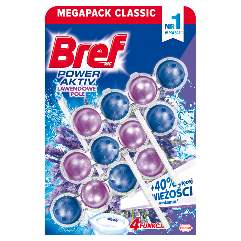 BREF    Zawieszka do WC 3x50g Power Activ Lavenda    /9/ - Sklep i hurtownia FH German