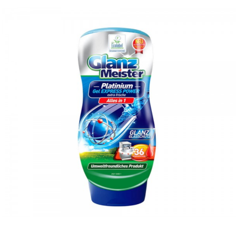 GlanzMeister Platinium Żel do mycia w zmywarkach 720ml 36 myć DE - Sklep i hurtownia FH German
