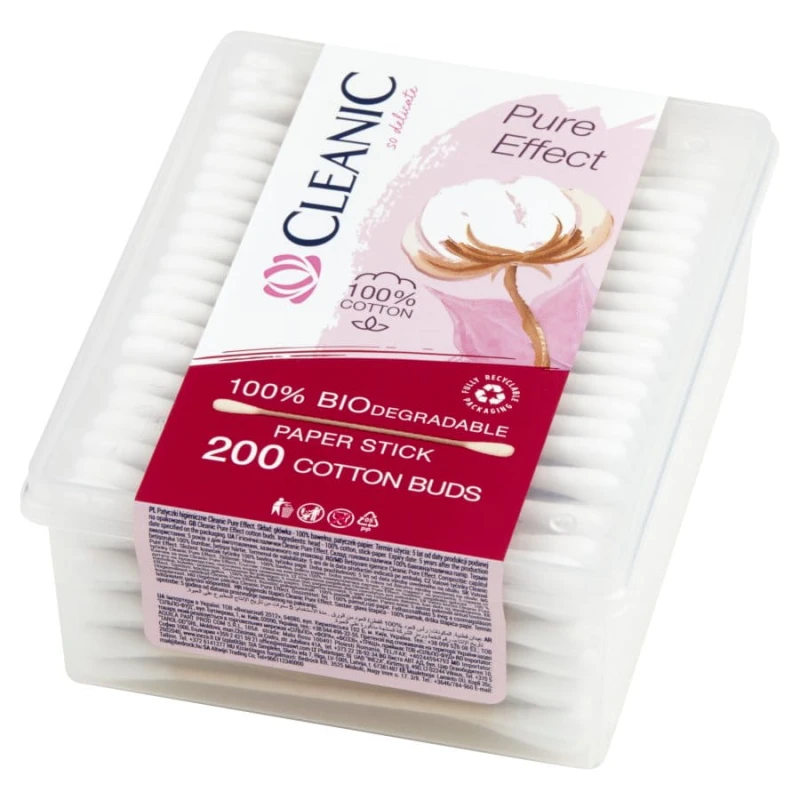 CLEANIC   Patyczki kosmetyczne 200szt pudełko Pure Effect - Sklep i hurtownia FHGerman