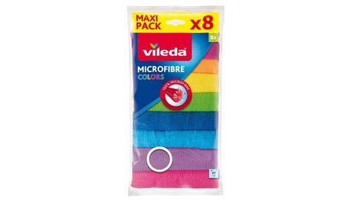 VILEDA   Ścierka mikrofibra 8szt Color /5/