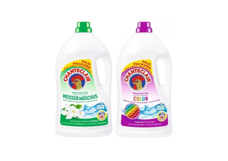 Zestaw CHANTE CLAIR Płyn do Prania 3,6 L – Białe Piżmo + Color – 2x80 prań, z Włoch - Sklep i hurtownia FH German