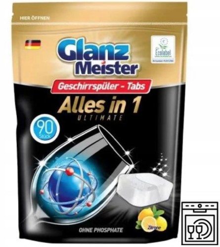 GlanzMeister Tabletki do zmywarki Ultimate 90 szt. – kompleksowa czystość i połysk