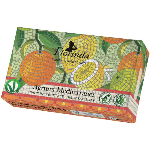 Florinda Mydło Naturalne Owoce Cytrusowe 200 g – Roślinne Mydło z Włoch