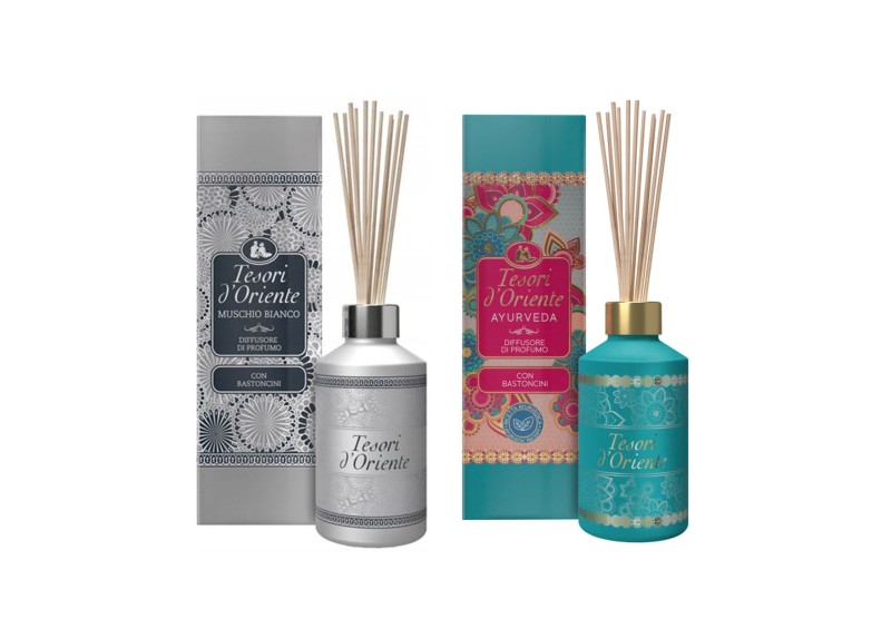 TESORI D’ORIENTE Zestaw Patyczków Zapachowych 2x200 ml – Białe Piżmo + Ayurveda, Włochy - Sklep i hurtownia FH German