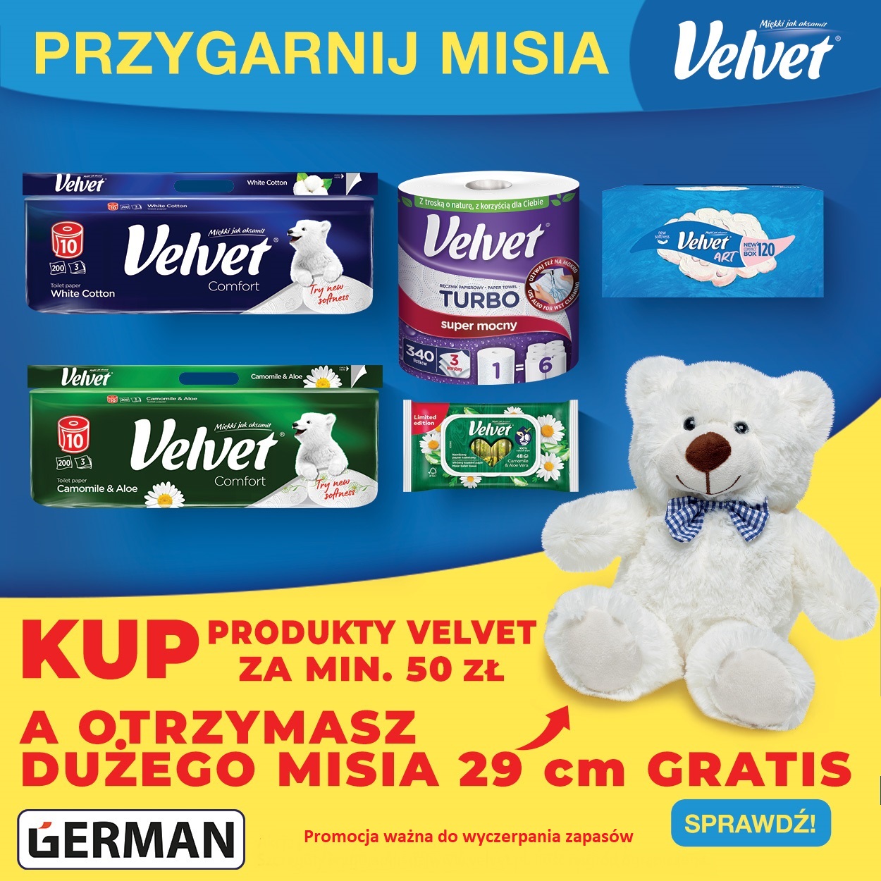 Velvet miś Chemia z Niemiec - Sklep i hurtownnia German